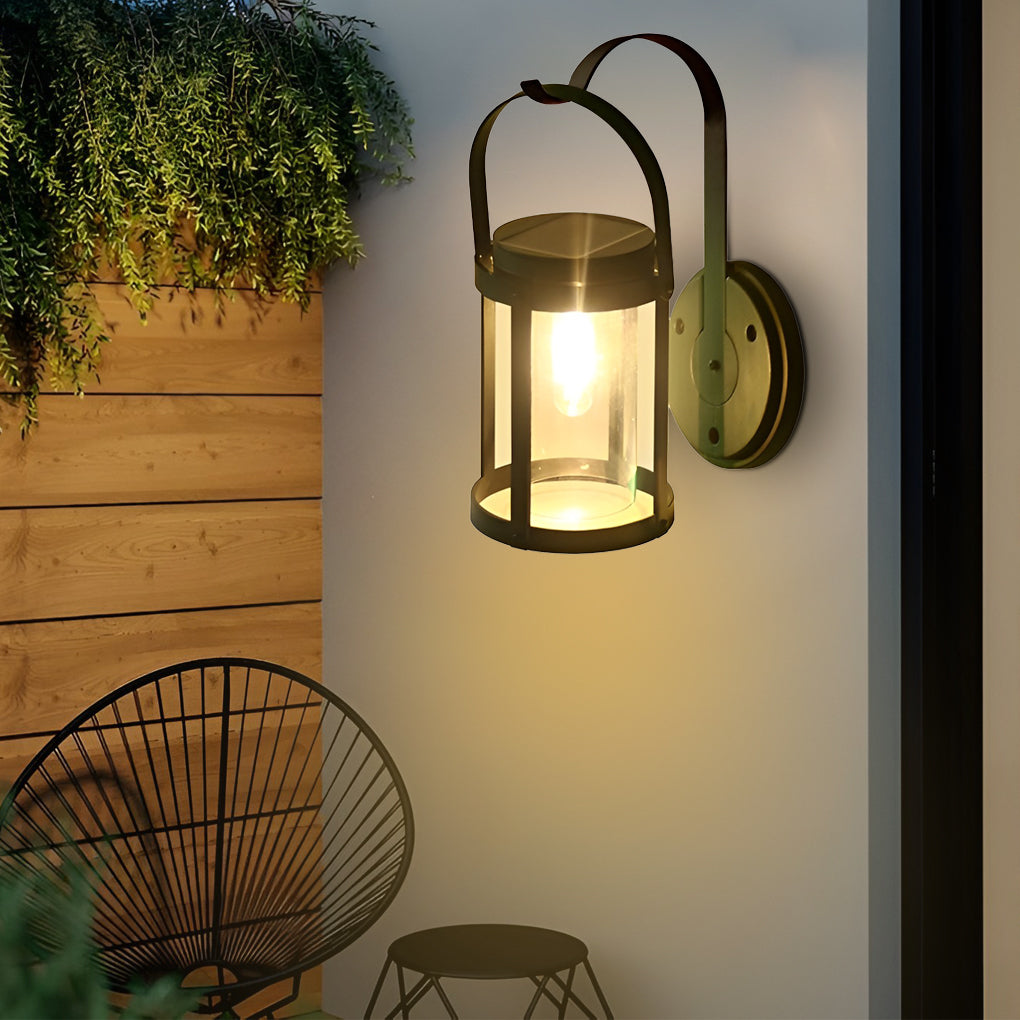 WINTHORPE SOLAR-POWERED WALL LANTERN, MODERN WATER-RESISTANT LED SCONCE