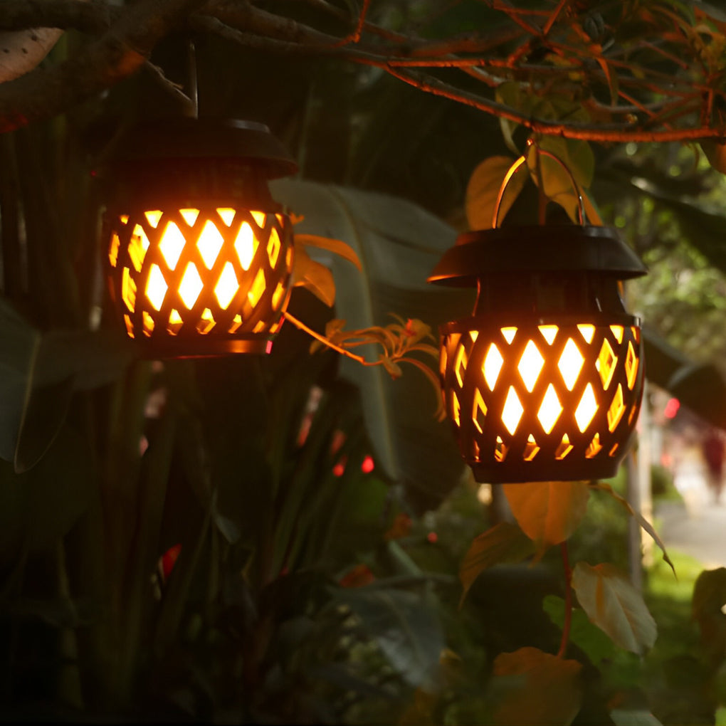 1. **LUXTON SOLAR FLAME GLOW LANTERN**  
   A portable outdoor lantern featuring a mesmerizing flickering flame effect, powered by solar energy and equipped with USB rechargeability for convenience.

2. **WILLOUGHBY RUSTIC FLAME LANTERN**  
   A charming