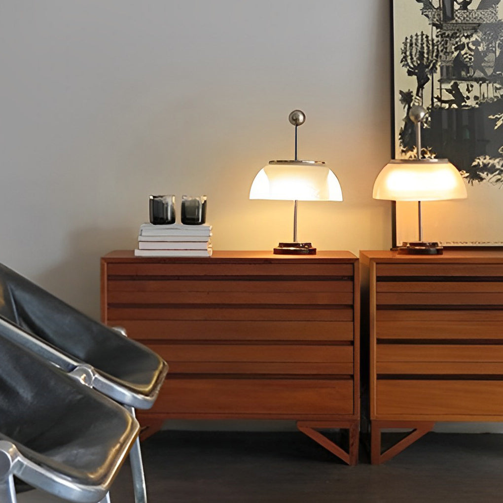 CAVENDISH RIBBED GLASS BOWL LAMP WITH METALLIC ITALIAN TRIM"  
2. "WINSLOW METAL AND RIBBED GLASS TABLE LAMP WITH ITALIAN INFLUENCE