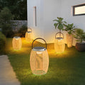 WINDSOR WOVEN SOLAR OUTDOOR LANTERN WITH WATER-RESISTANT DESIGN