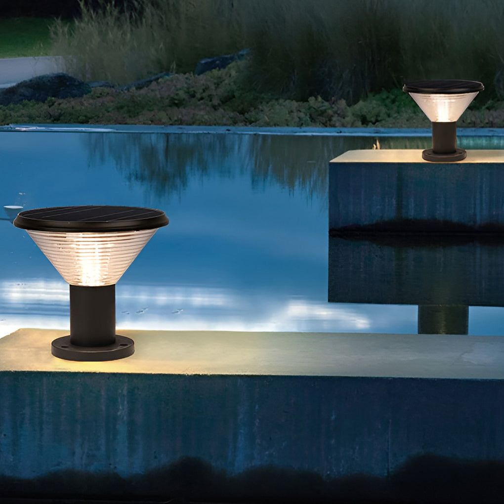 RAVENWOOD SOLAR-POWERED CIRCULAR FENCE LANTERNS WITH SMART LIGHTING