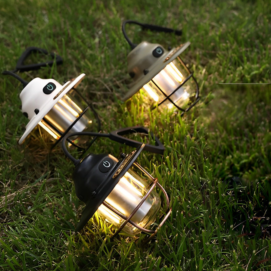 RAVENSCROFT CIRCULAR LED OUTDOOR LANTERN WITH USB RECHARGE