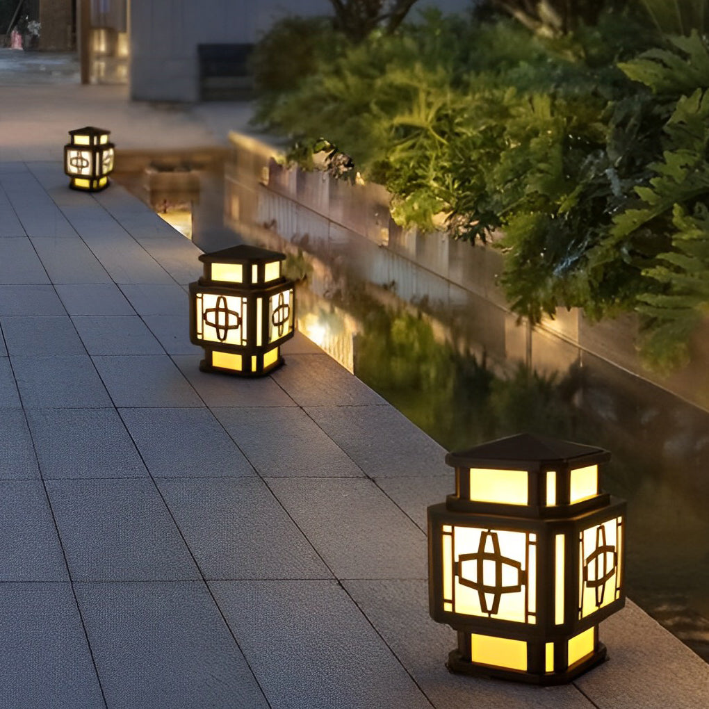 WHITBY BLACKSTONE WATERPROOF OUTDOOR PILLAR LIGHTING