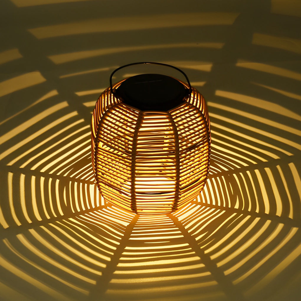 WHITLEY RATTAN-WOVEN SOLAR GARDEN ILLUMINATOR