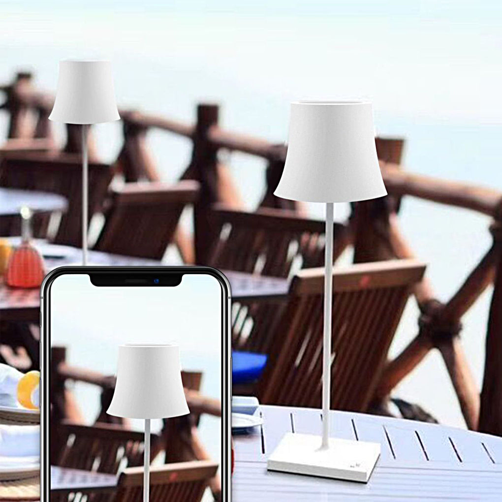 WINTHROP 15-INCH CORDLESS METAL TABLE LAMP IN ONYX AND IVORY