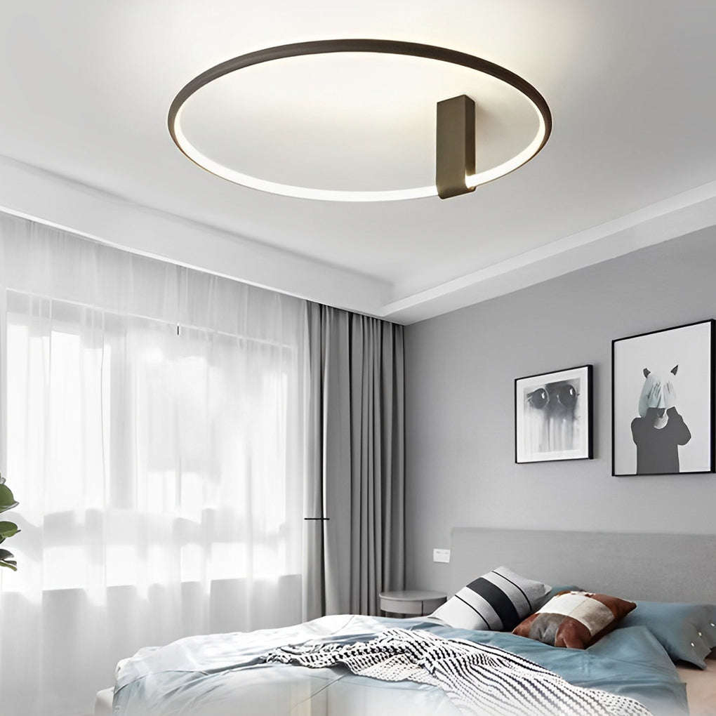 WINTHROP MODERN BLACK ROUND CEILING LAMP WITH TRIPLE DIMMING OPTIONS
