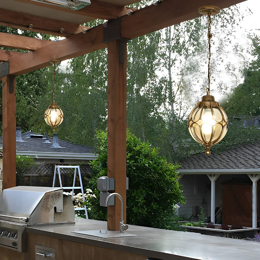 WINDSOR GLASS ORB OUTDOOR PENDANT LIGHTING