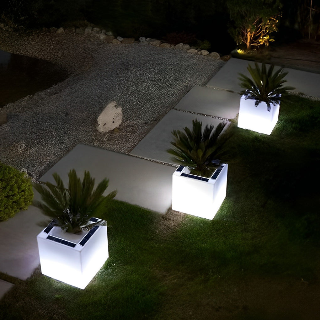 WHITBY SQUARE SOLAR-POWERED FLORAL ILLUMINATORS