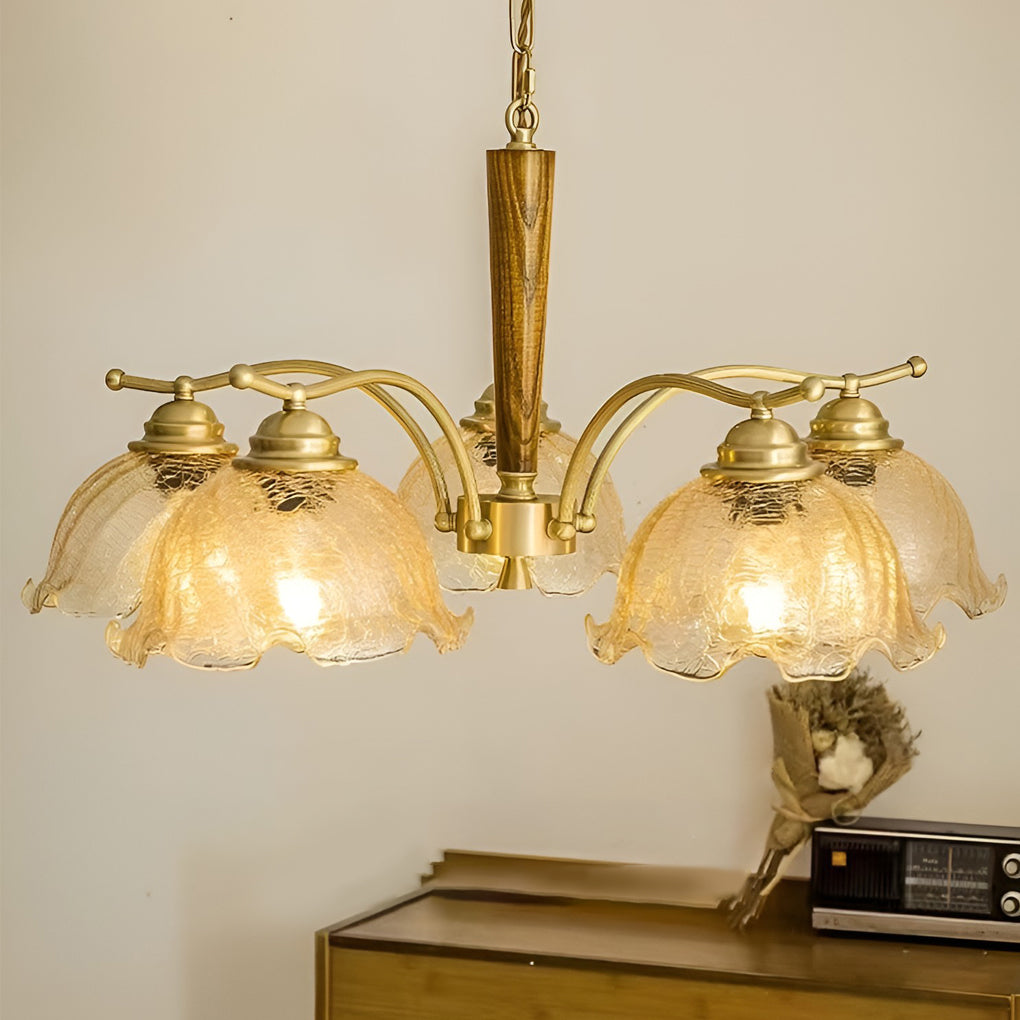 WINTHORPE TRIO CRACKED GLASS CEILING PENDANT