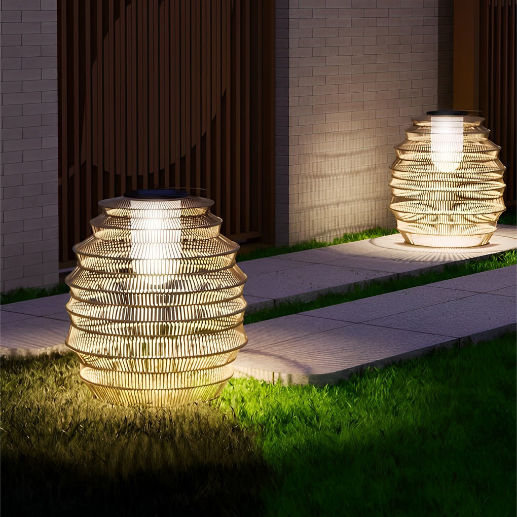 WINDSOR SOLAR-WOVEN RATTAN OUTDOOR ILLUMINATOR