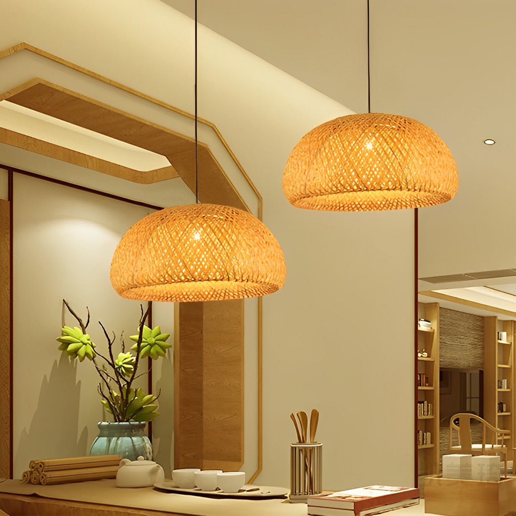 WINTERBOURNE HANDCRAFTED BAMBOO LED CHANDELIER WITH TRIPLE DIMMING