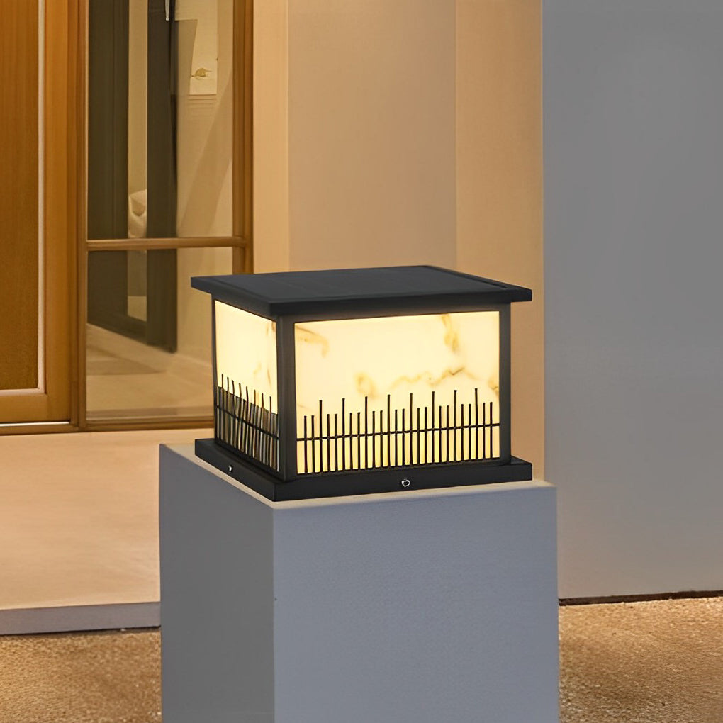 WINDSOR SQUARE SOLAR FENCE LANTERNS WITH TRIPLE DIMMING FEATURE