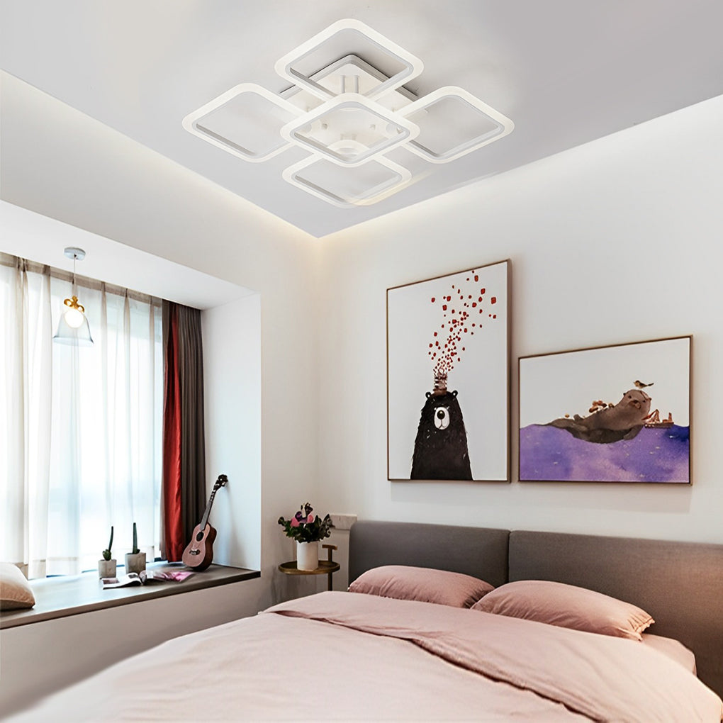 RAVENSHIRE MODERN SQUARE REMOTE DIMMING CEILING LUMINAIRE