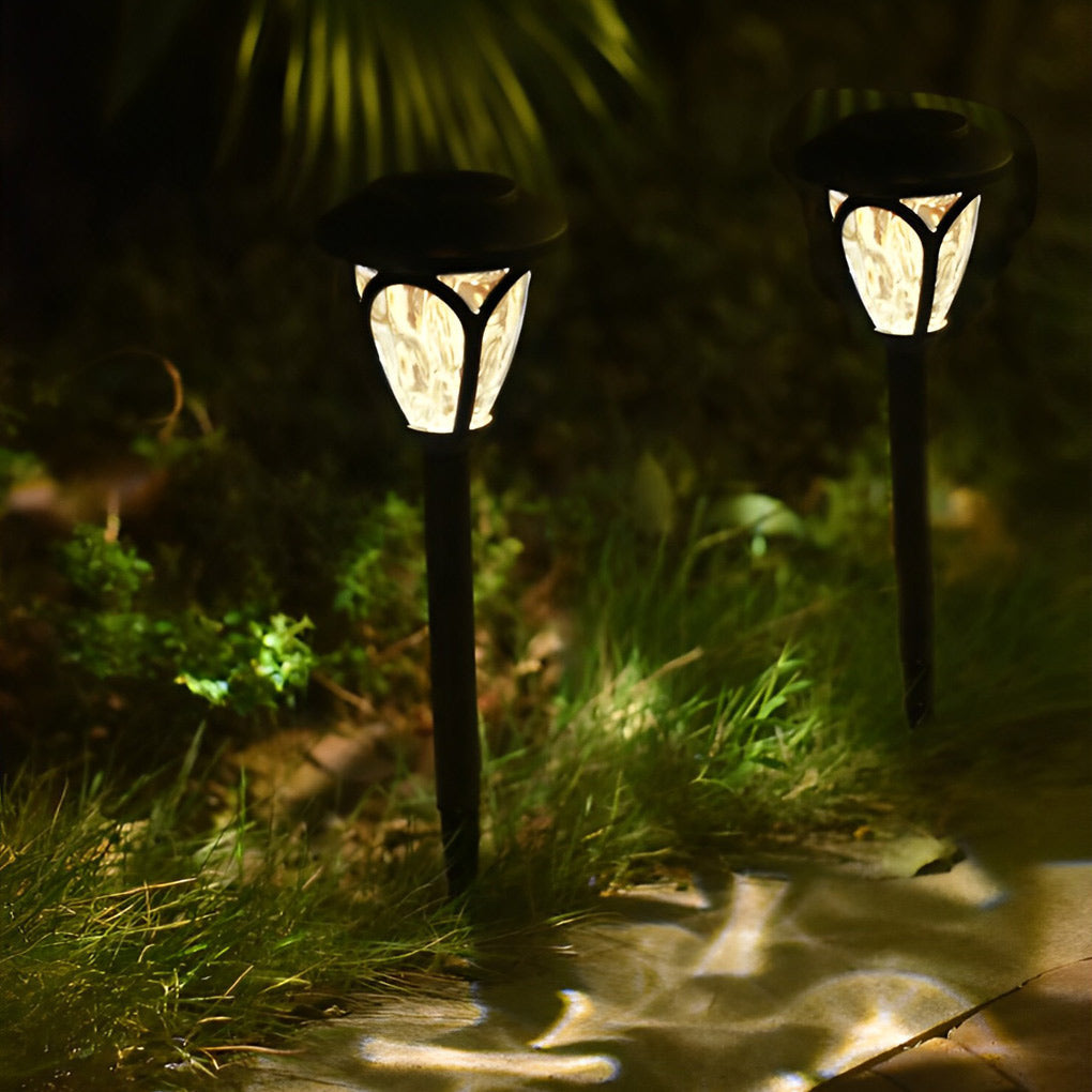 WINDSOR SOLAR GARDEN LANTERNS WITH CHARCOAL HUE GLASS SHADES