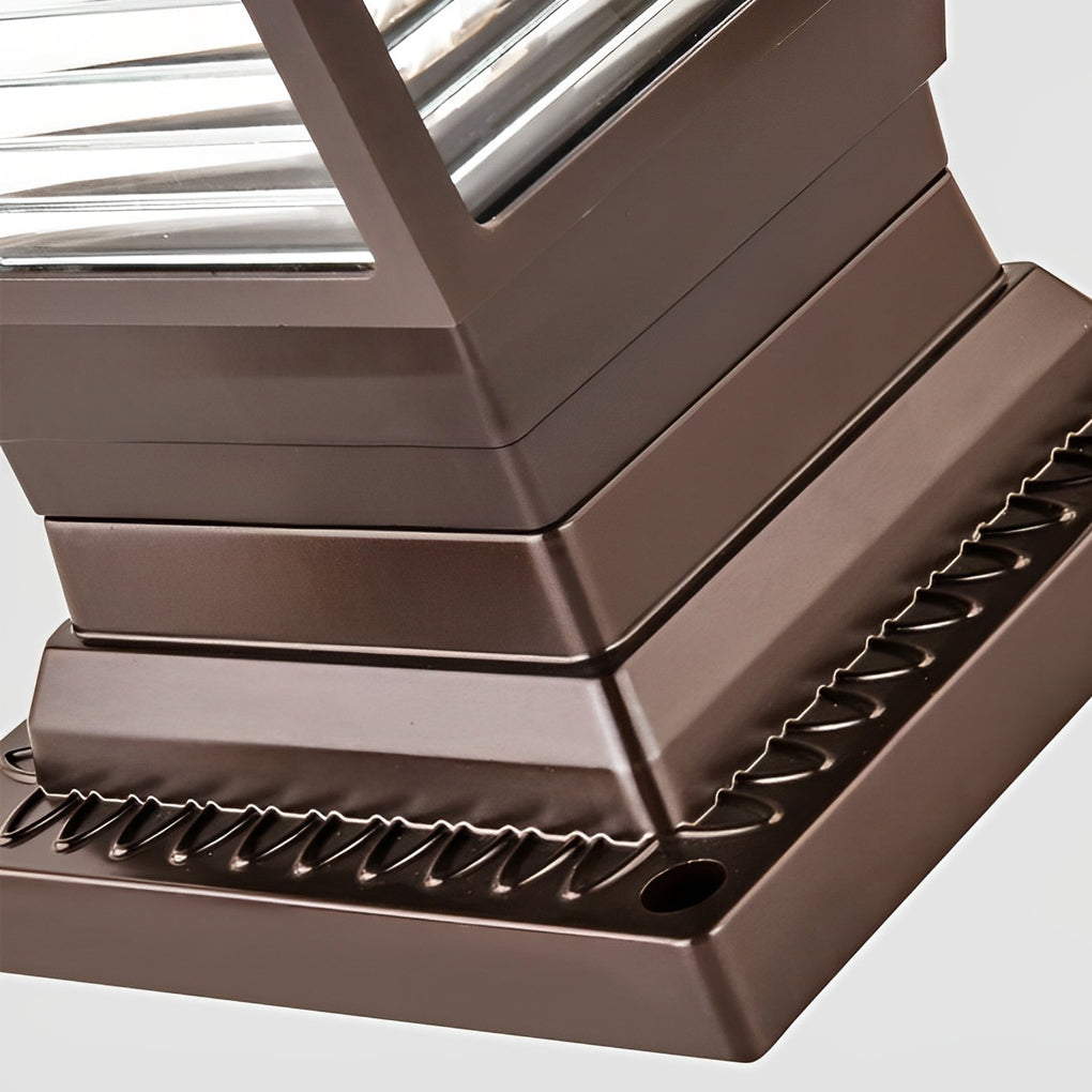 THORNBURY SOLAR-POWERED GLAZED ALUMINUM FENCE POST LANTERNS