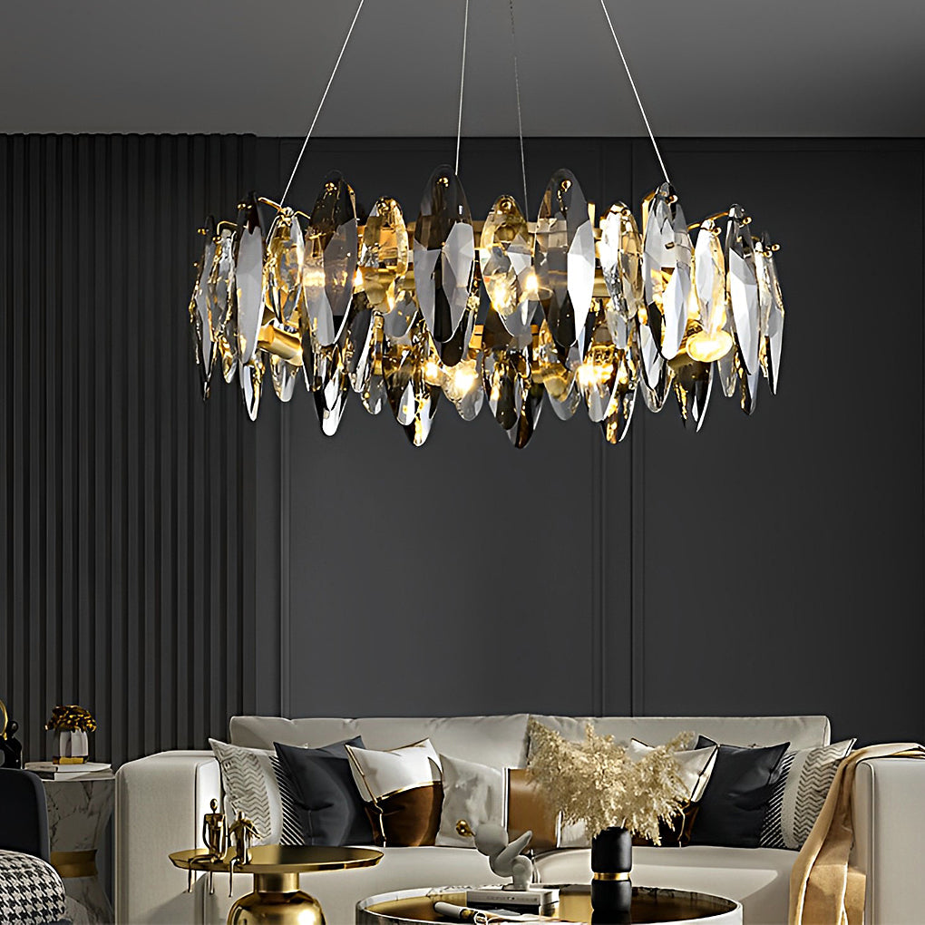 WINDSOR SMOKY CRYSTAL OVAL CHANDELIER