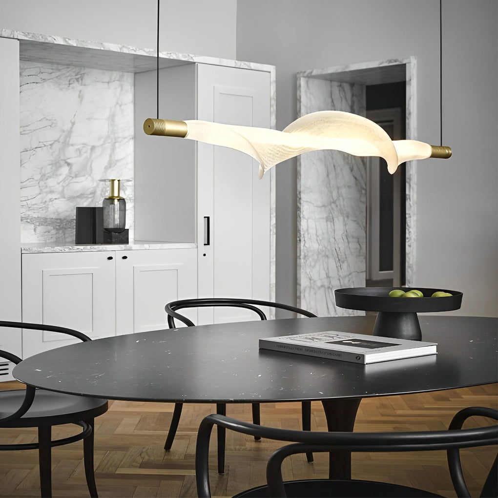 WINTHORPE STRIPED ALUMINUM LED DINING CHANDELIER