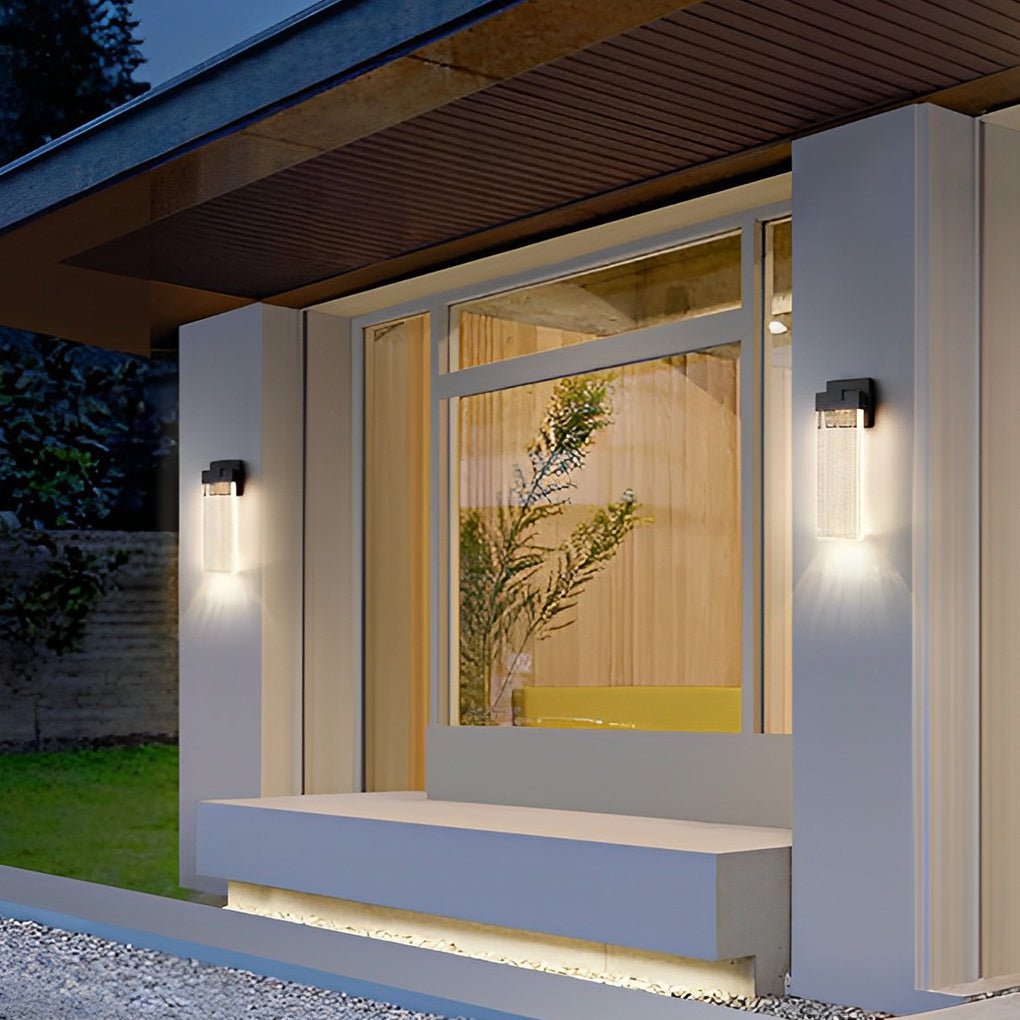 WINDSOR RECTANGULAR BUBBLE CRYSTAL OUTDOOR WALL SCONCE