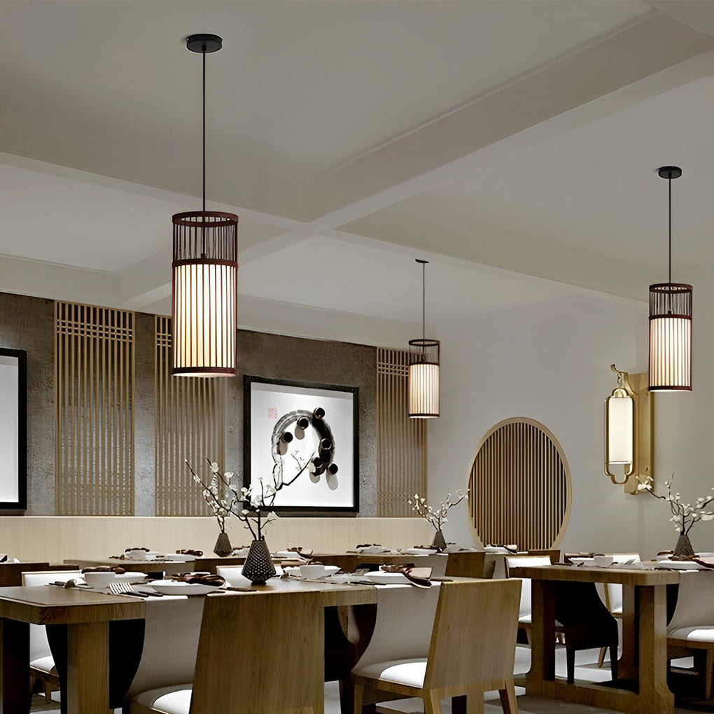 WINTHROP NATURAL BAMBOO WOVEN LED HANGING LAMP