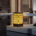 WINDSOR BLACK GRID LED GARDEN BOLLARD LIGHTING, MODERN WATER-RESISTANT OUTDOOR LAMP