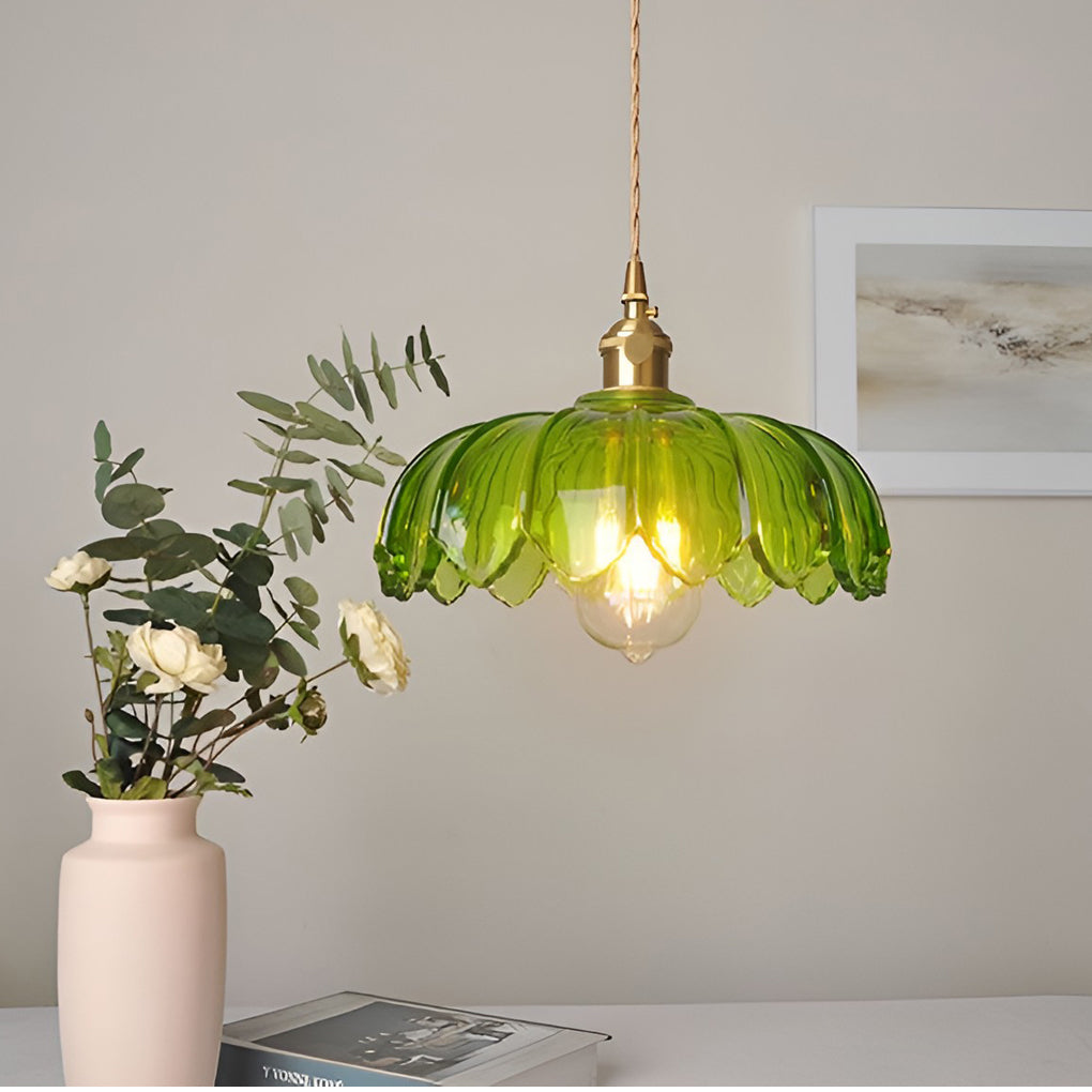 WINDSOR BLOOM GLASS AND BRASS HANGING LIGHT