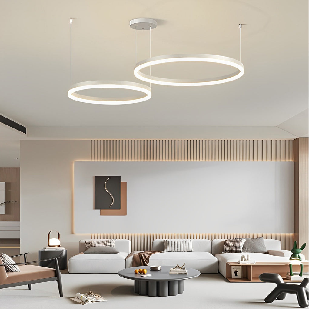WINTHORPE MODERN LED TRIPLE RING CHANDELIER WITH DIMMABLE WHITE LIGHT
