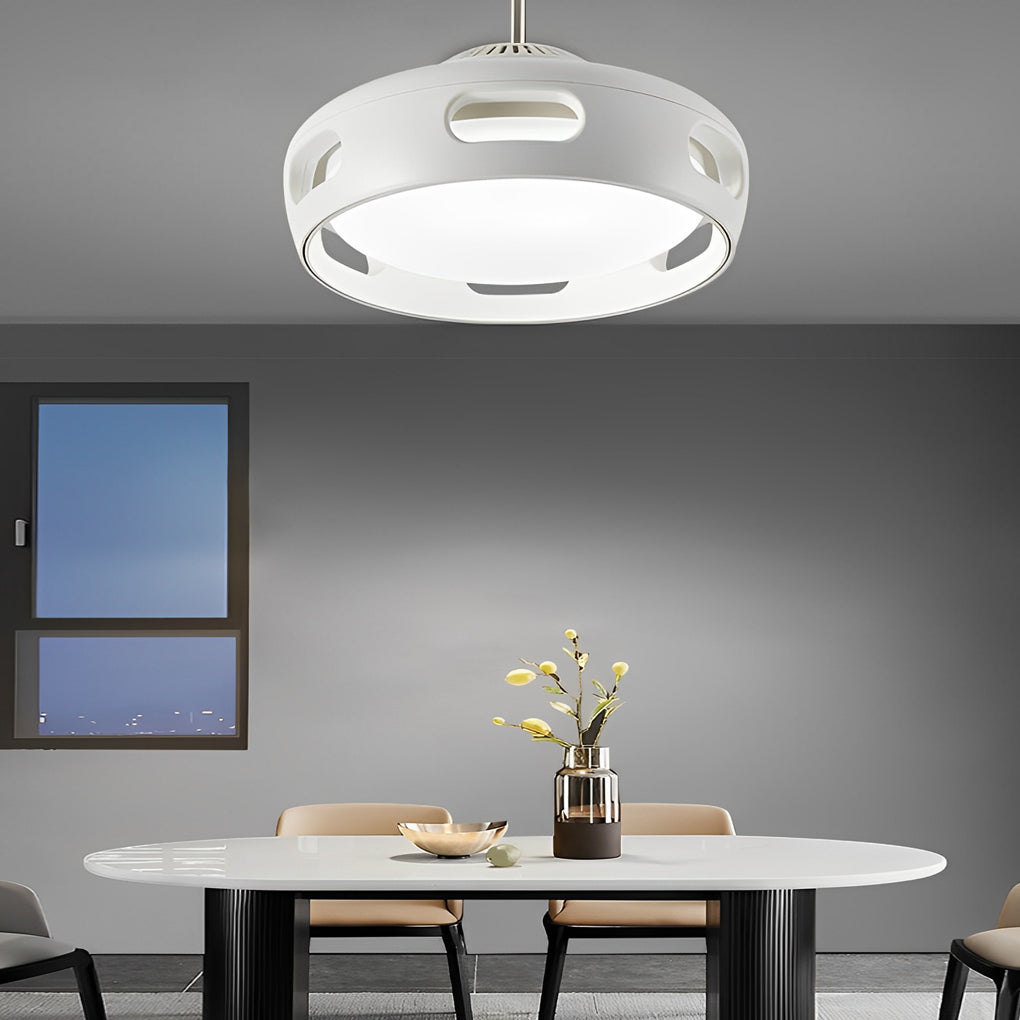 WINTHORPE WHISPERING AIR BLADLESS CEILING FAN WITH ADJUSTABLE DIMMING