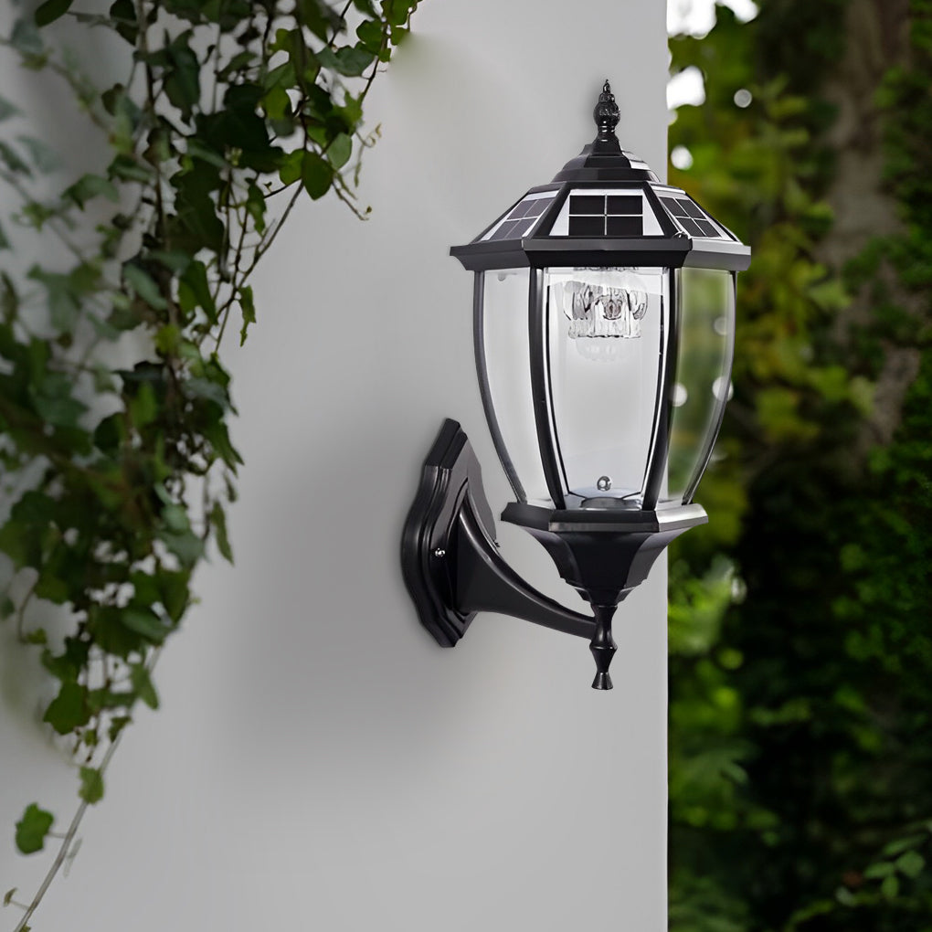 WINDSOR BLACKENED IRON SOLAR FENCE POST LANTERNS WITH REMOTE CONTROL