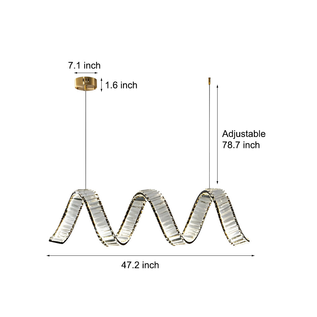 WINDSOR CRYSTAL RIPPLES THREE-TIER LED DINING LIGHT