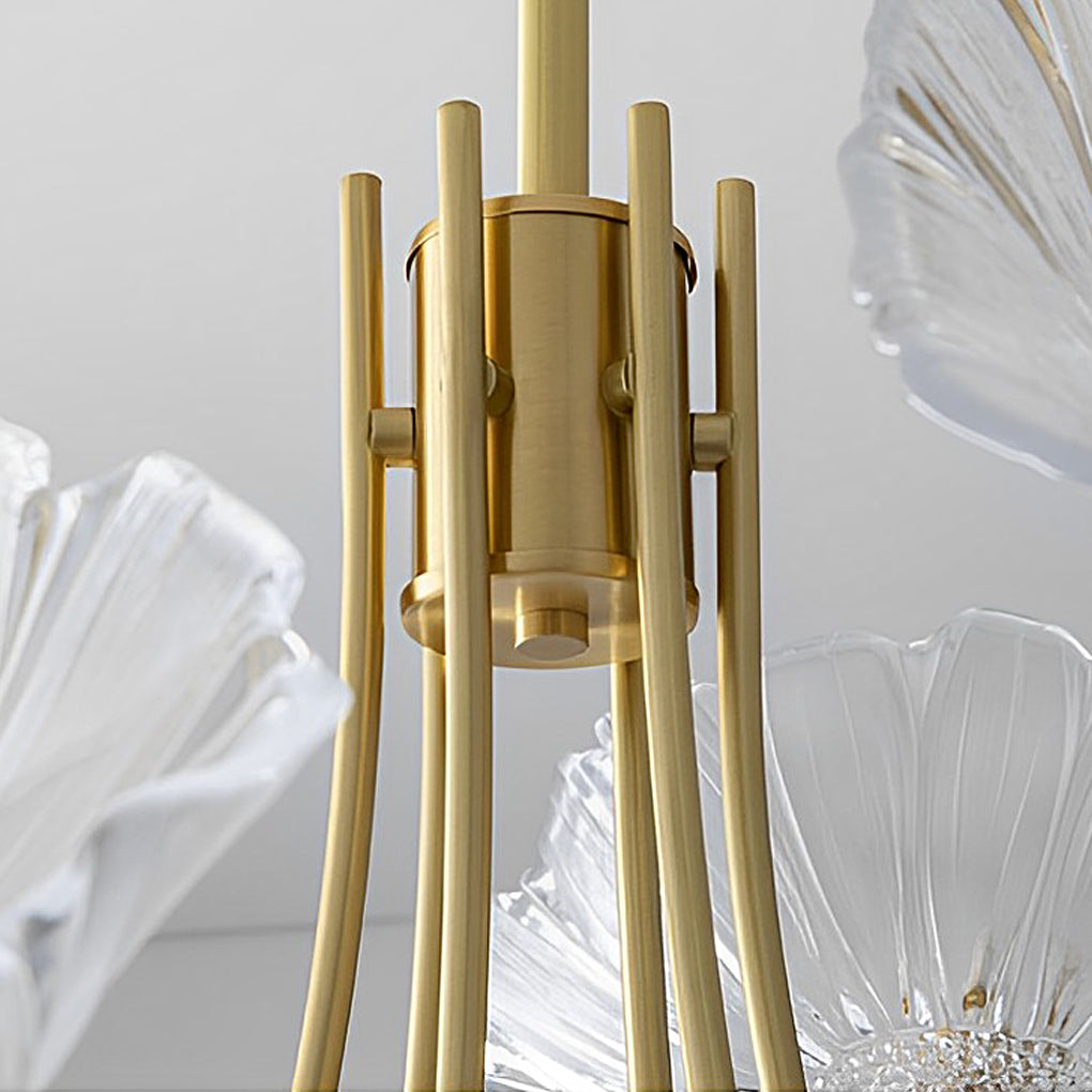 1. **CARTER FLORAL EMBRACE GLASS LANTERN**  
   A modern chandelier featuring delicate flower motifs encased in glass, complemented by copper accents for a touch of warmth.

2. **BRAMBLEWOOD COPPER FLORA CHANDELIER**  
   A minimalist design that showcase