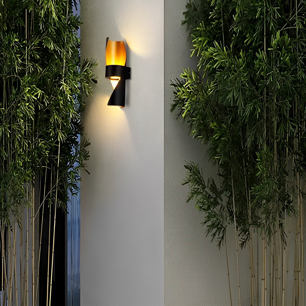 WINDSOR SPIRAL OUTDOOR WALL SCONCE WITH GILT INTERIOR