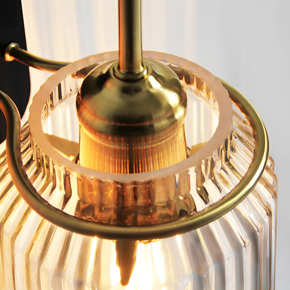 WINTHROP WAVY GLASS WALL SCONCE WITH LED ILLUMINATION