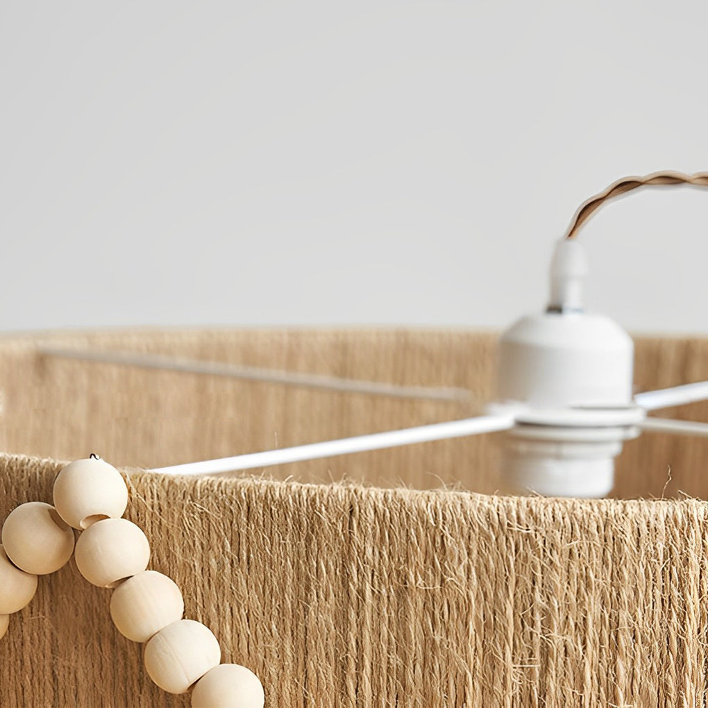WINTERBOURNE TWISTED ROPE & WOOD BEAD PENDANT LIGHT