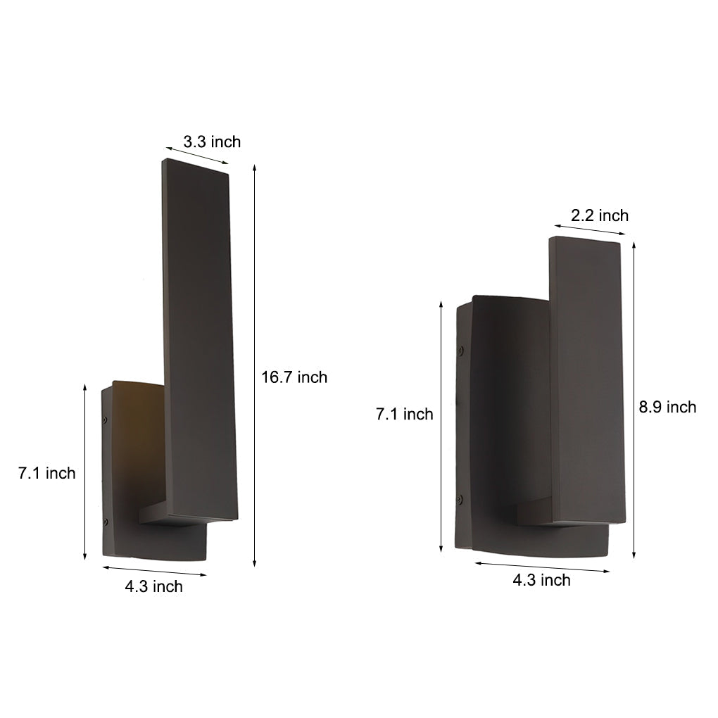 WINTERBOURNE ALUMINUM LED OUTDOOR WALL LANTERN - WATER-RESISTANT MINIMALIST DESIGN IN BLACK FINISH