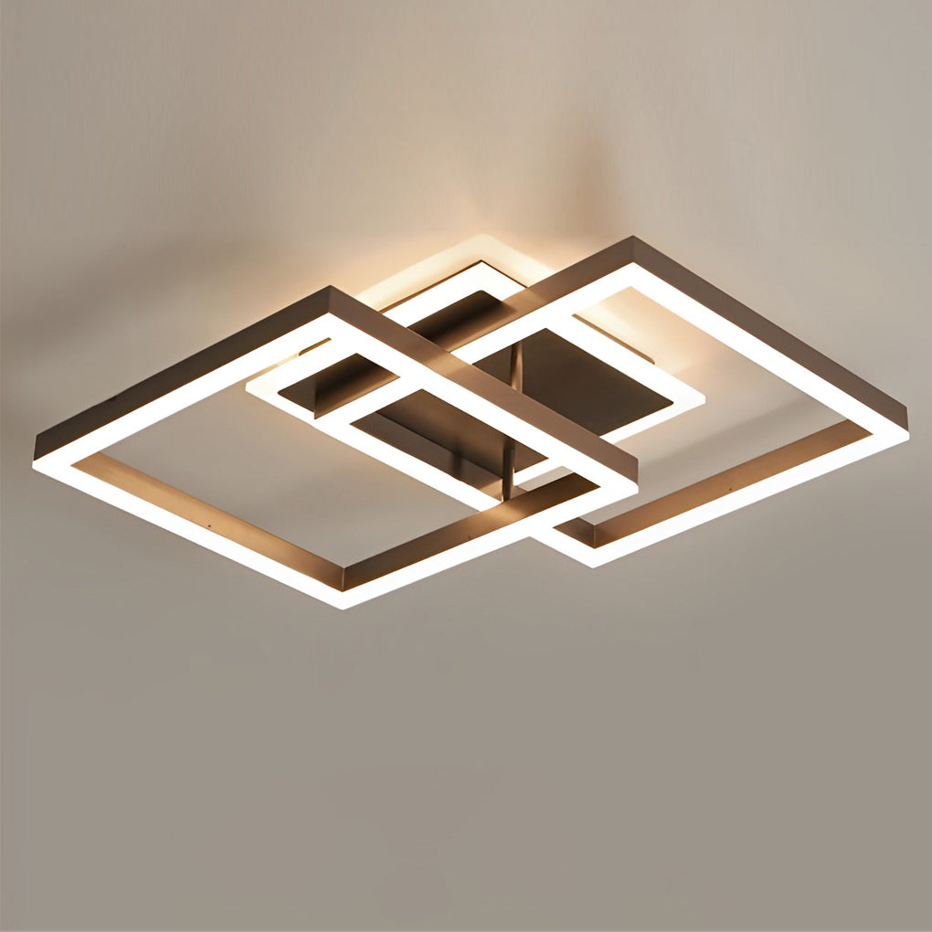 WINDSOR BROWN ALUMINUM SQUARE LED CEILING LANTERN