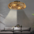 WINDSOR WOVEN RATTAN INDUSTRIAL CEILING LANTERN
