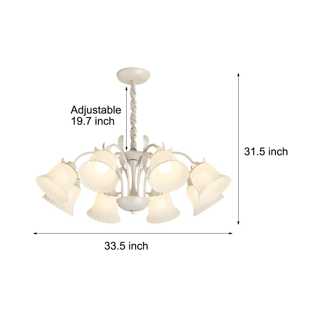 WINTERBOURNE FRENCH COUNTRY WHITE FLORAL 3-TIER CHANDELIER