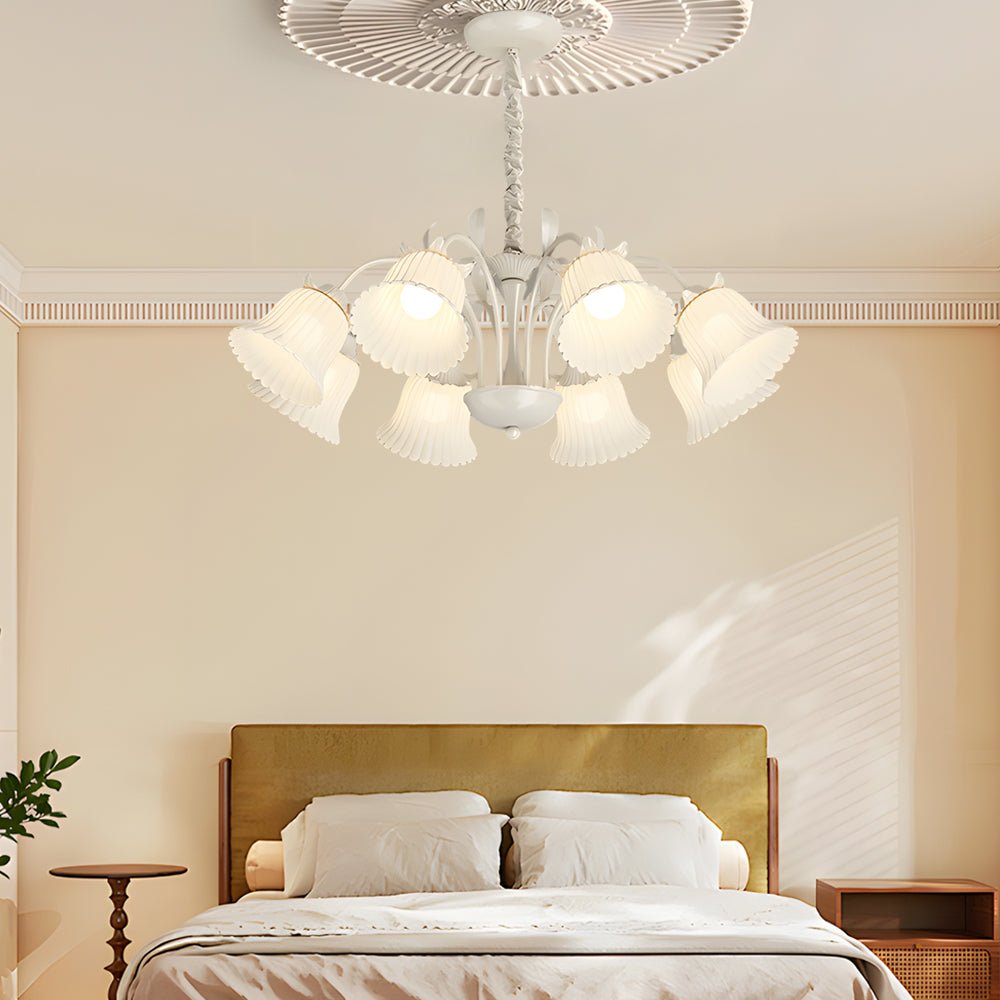 WINTERBOURNE FRENCH COUNTRY WHITE FLORAL 3-TIER CHANDELIER