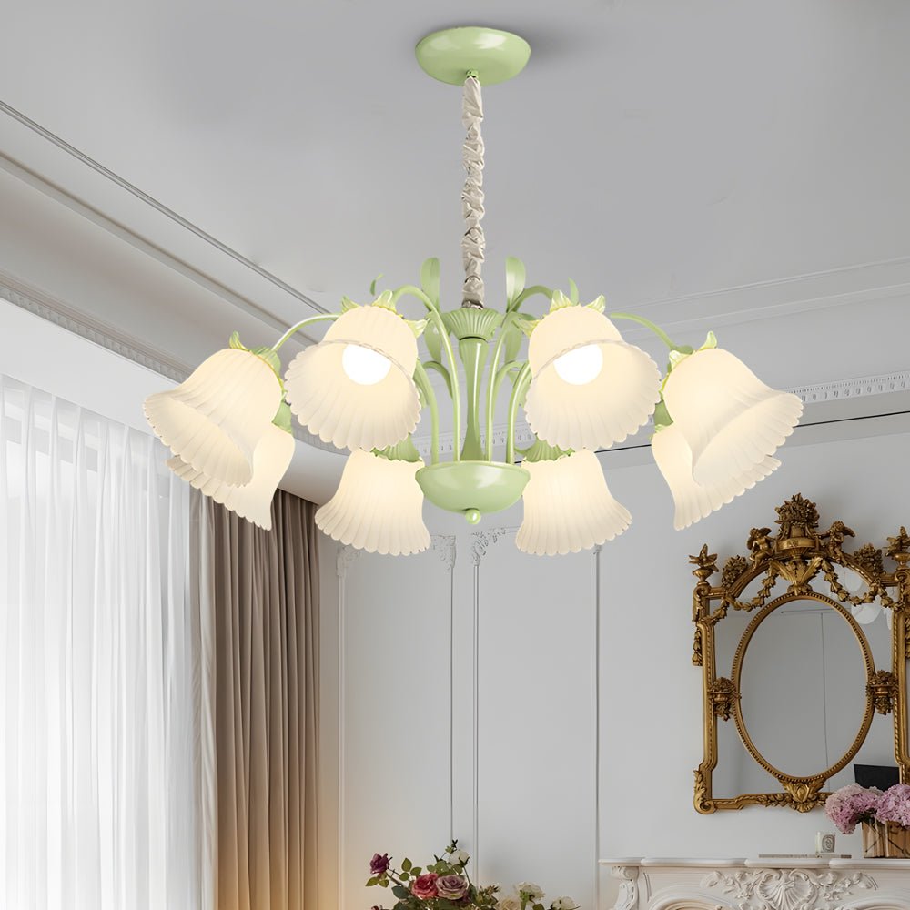 WINTERBOURNE FRENCH COUNTRY WHITE FLORAL 3-TIER CHANDELIER