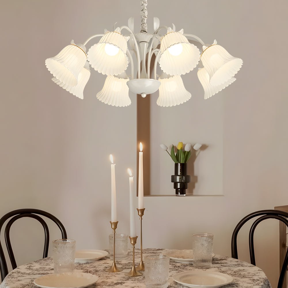 WINTERBOURNE FRENCH COUNTRY WHITE FLORAL 3-TIER CHANDELIER