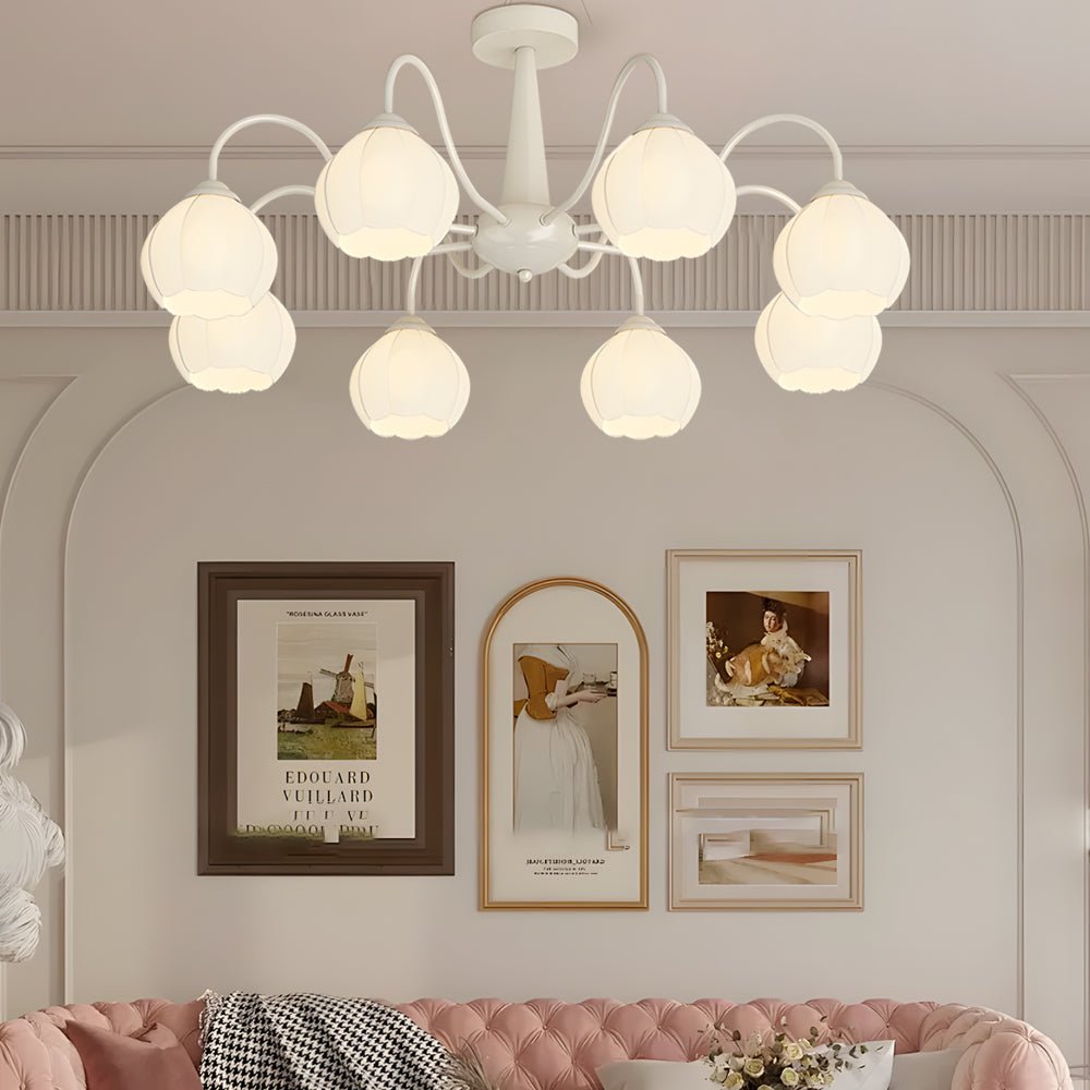 FLORENTINE TRIO DIMMERED CEILING LANTERN WITH ORCHID ACCENTS