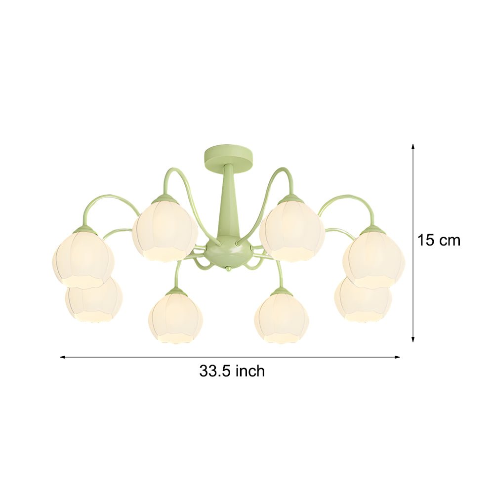 FLORENTINE TRIO DIMMERED CEILING LANTERN WITH ORCHID ACCENTS