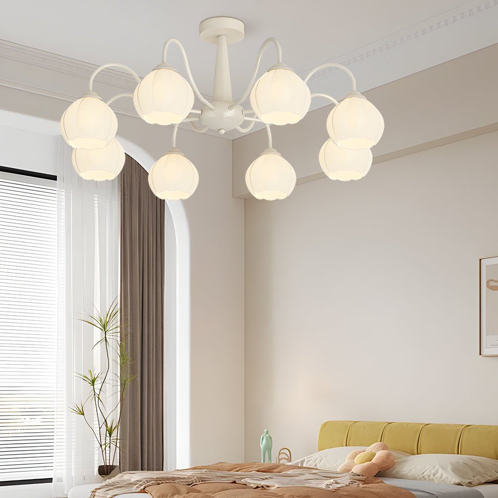 FLORENTINE TRIO DIMMERED CEILING LANTERN WITH ORCHID ACCENTS