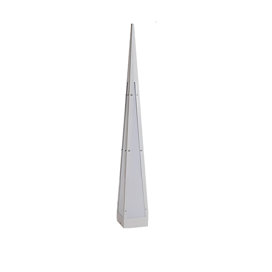 WINTHROP PYRAMIDAL STAINLESS STEEL FLOOR LAMP WITH WATER-RESISTANT DESIGN