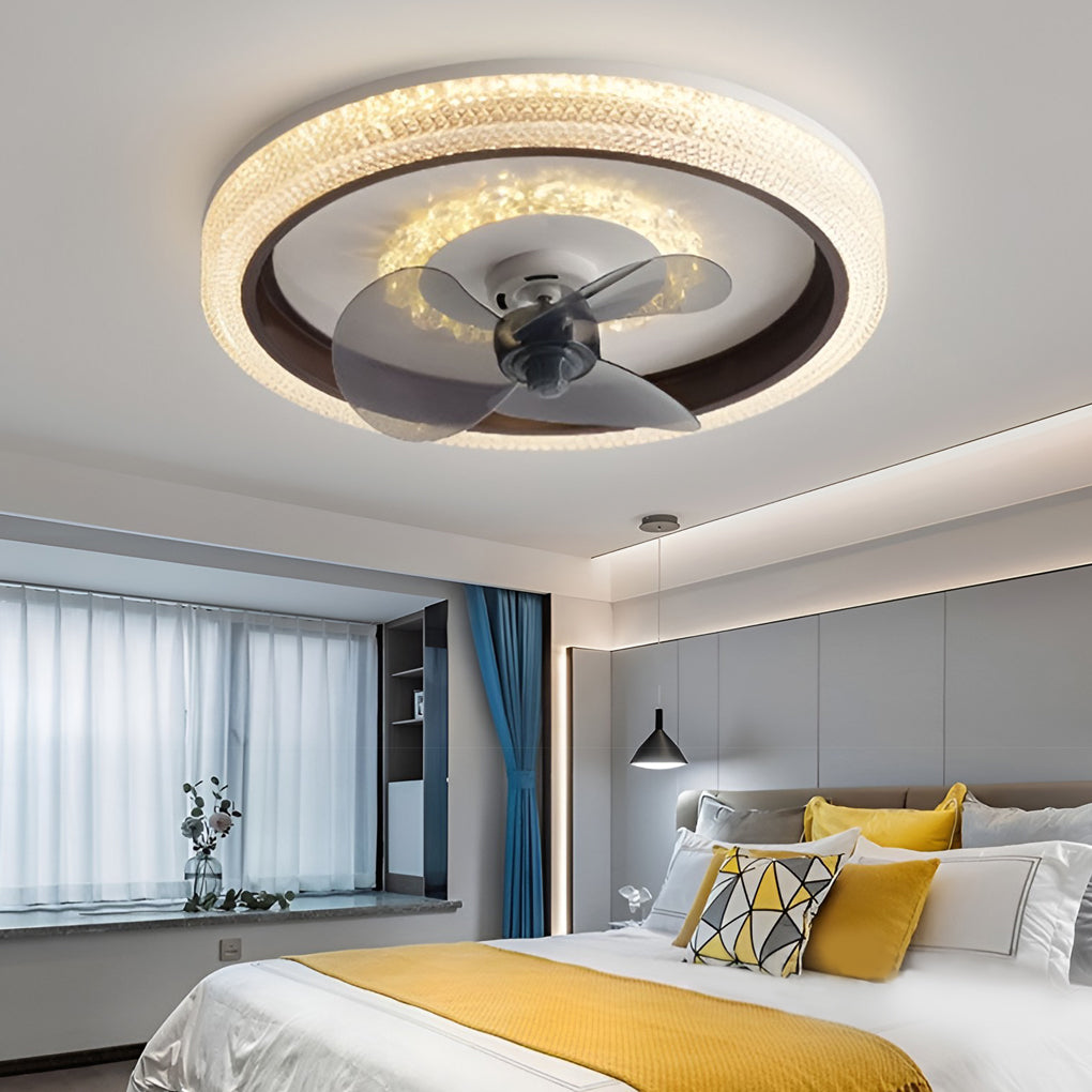 WINTHORPE CIRCULAR LED CEILING FAN WITH VARIABLE BRIGHTNESS AND 360° ROTATION