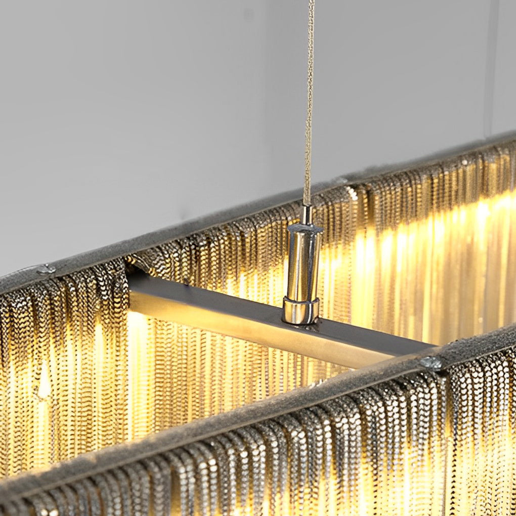 FENWICK ALUMINUM TASSEL LED DINING CHANDELIER