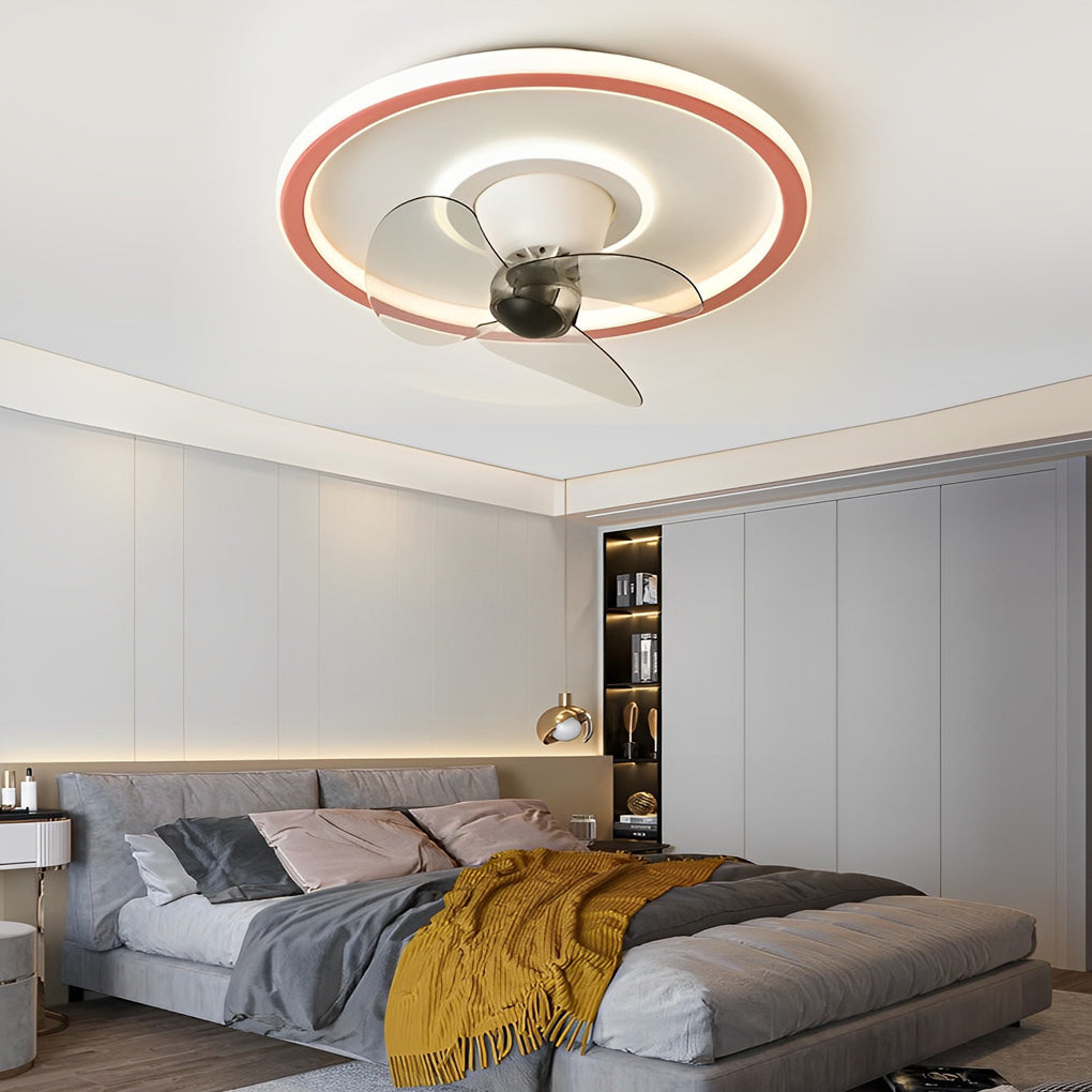 1. **WINSLOW WHISPERING CEILING FAN LUMINAIRE**  
   Features a silent operation with 360° rotation and adjustable brightness, blending seamlessly into any modern space.

2. **HATHERLEIGH INVISIBLE AIRFLOW ILLUMINATOR**  
   Combines a sleek design with d