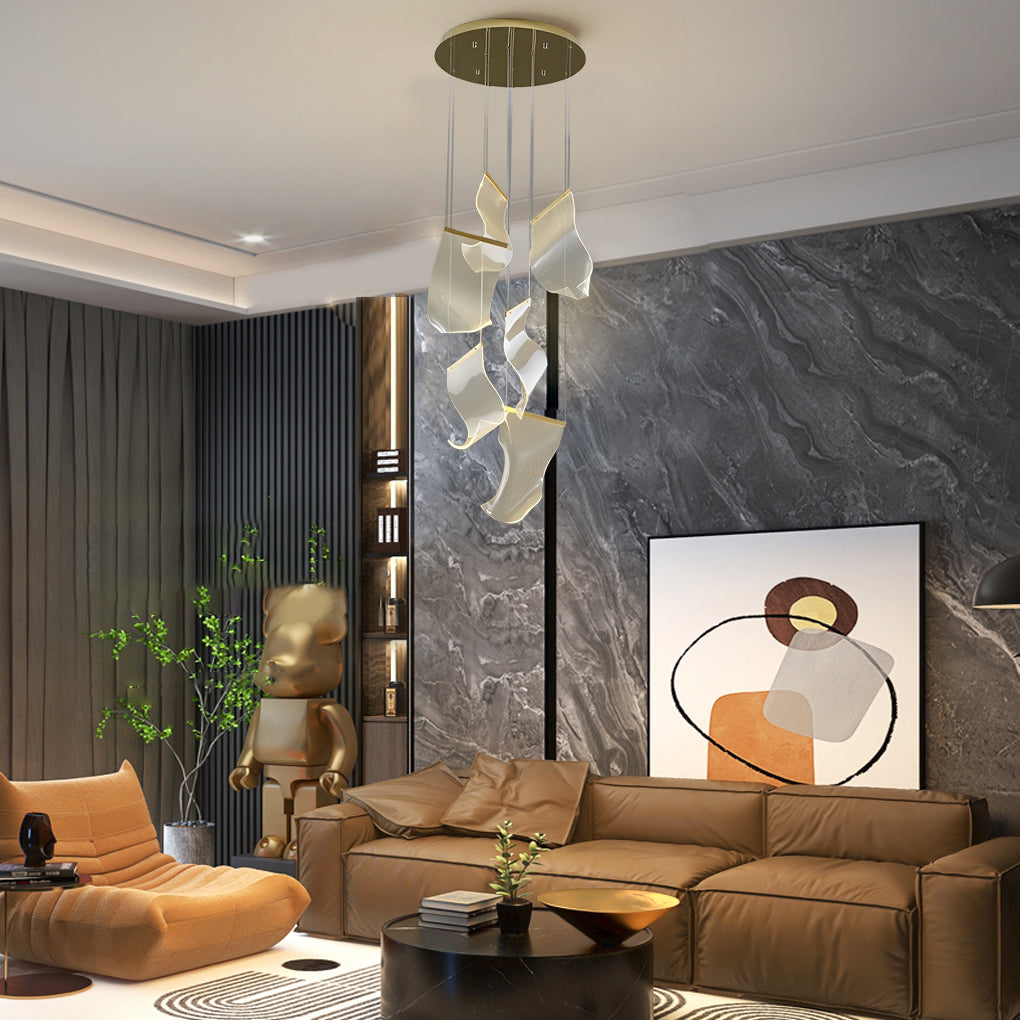FELSTED CURVATURE ACRYLIC LED CHANDELIER WITH GRADUAL DIMMING