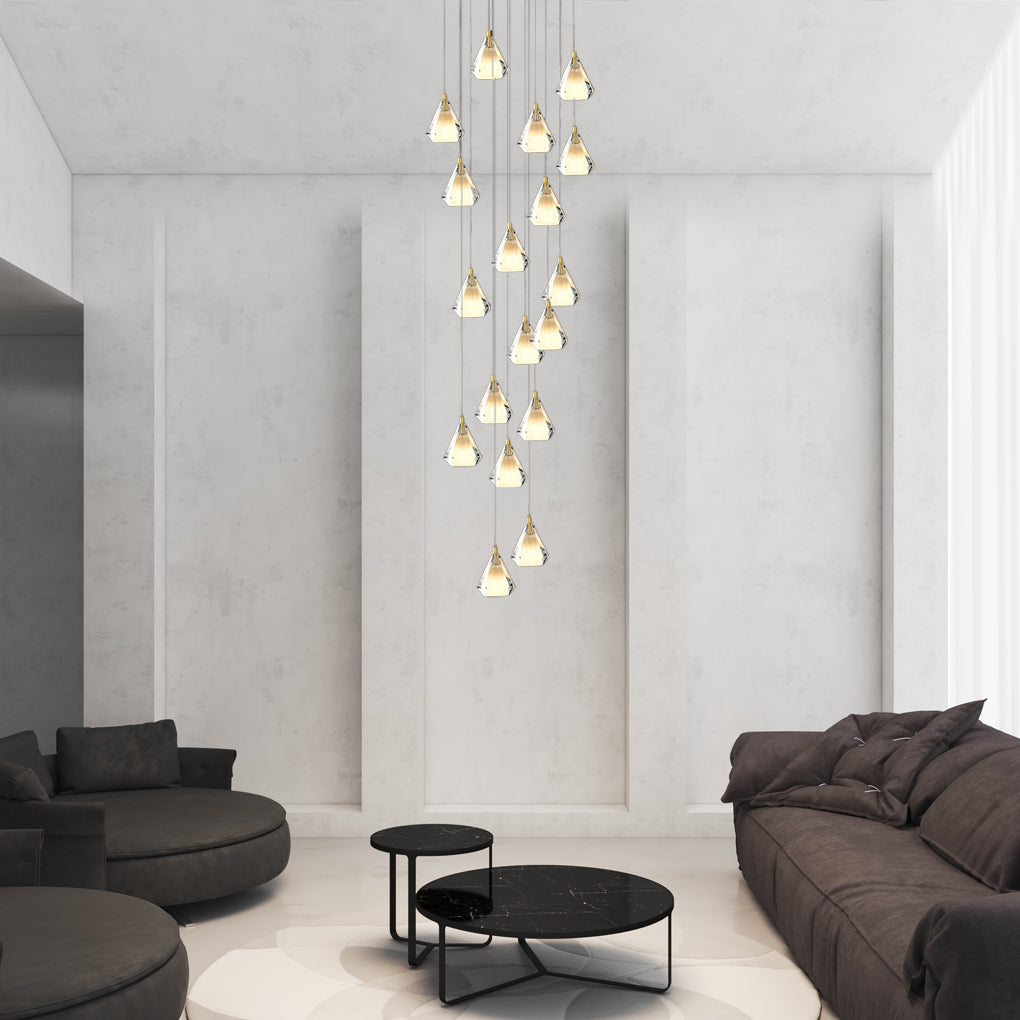 WINTHORPE CRYSTAL GRADUATED DIMMER CHANDELIER