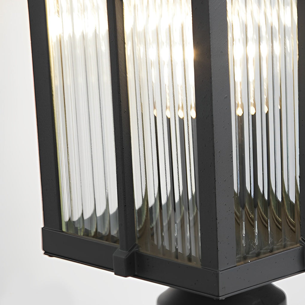 WINDSOR STRIPE GLASS OUTDOOR LANTERN POST LIGHTS